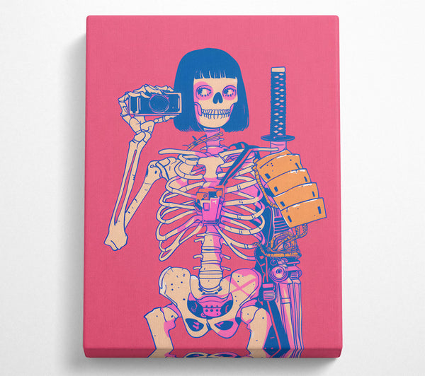 Pink Samurai Skeleton