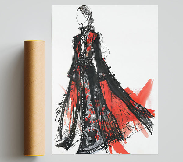 Crimson Fashion Sketch