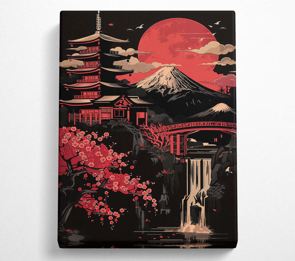 Crimson Japanese Landscape