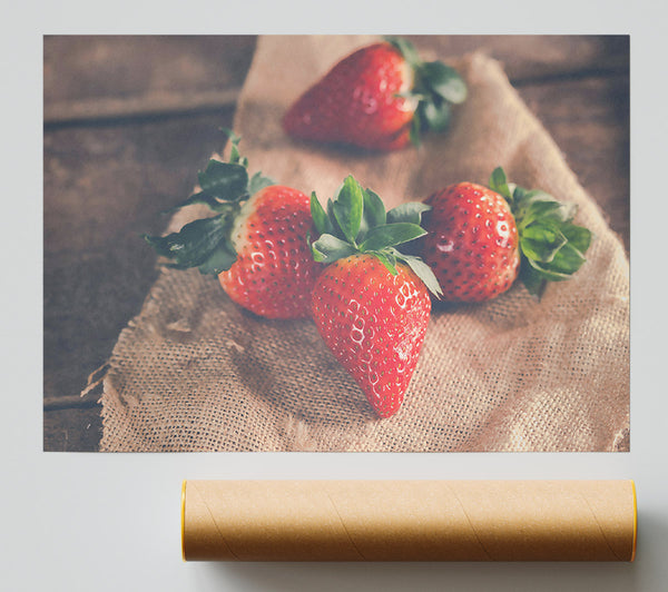 Red Berries On Burlap