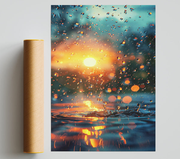 Orange Sunset Rain