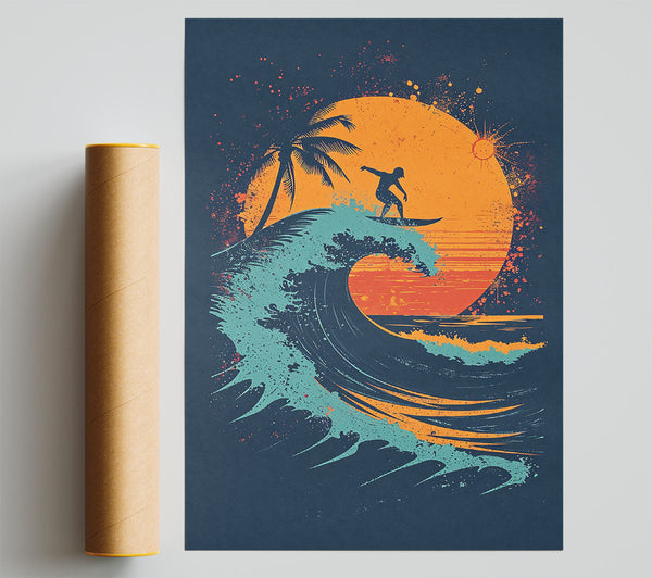 Orange Sunset Surf