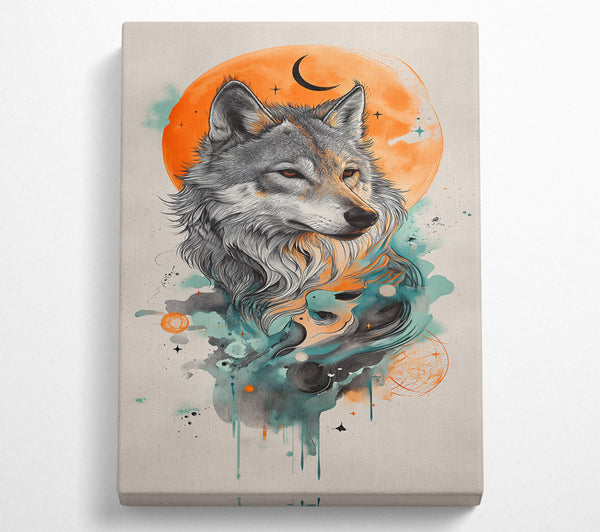 Orange Moon Wolf