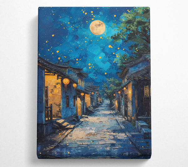 Azure Moonlit Alleyway