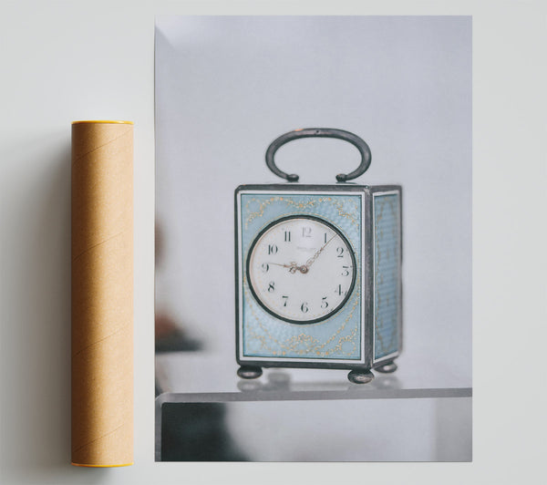 Pale Blue Antique Clock