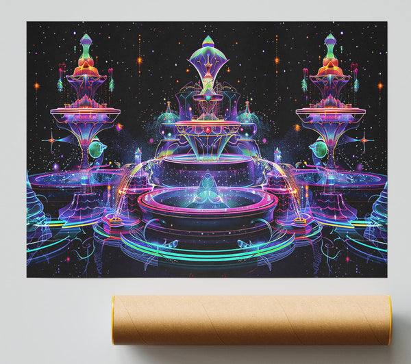 Neon Cosmic Fountains