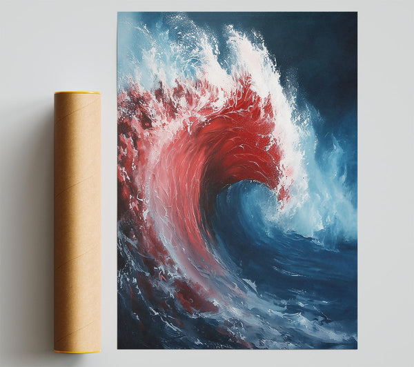 Crimson Ocean Wave