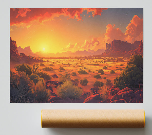 Golden Desert Sunset