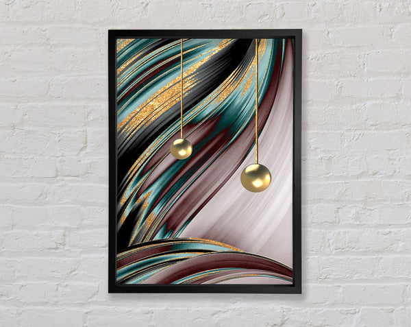 Burgundy  Turquoise And Gold Swirl