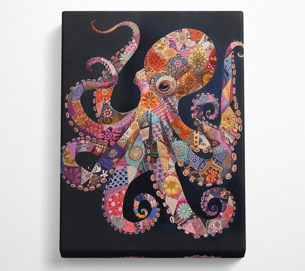 Orange Patchwork Octopus