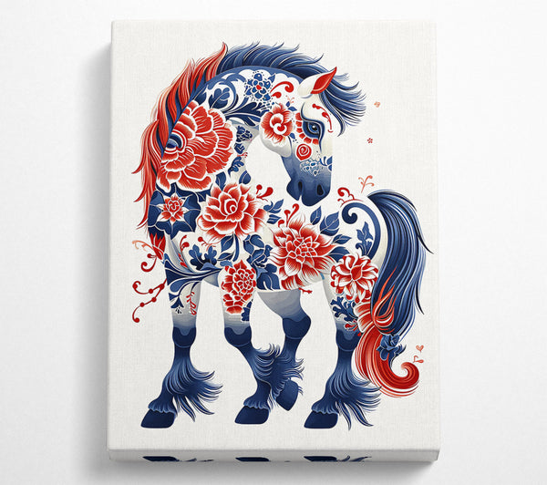 Blue Floral Stallion