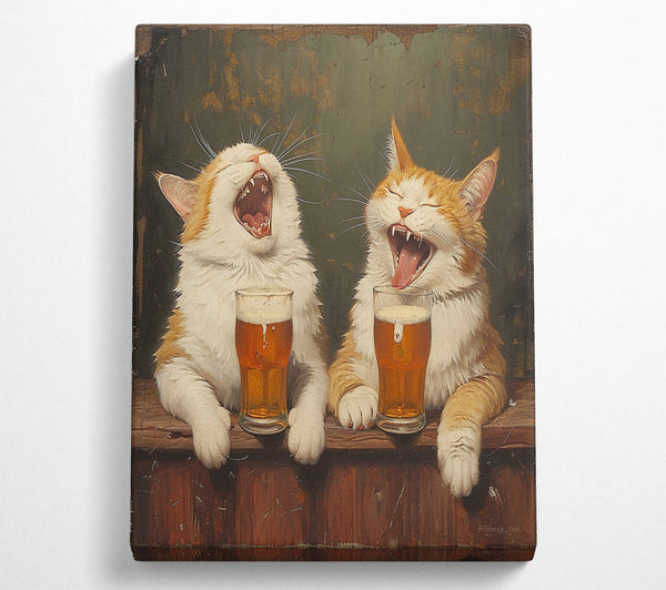 Cats Over A Pint Of Beer