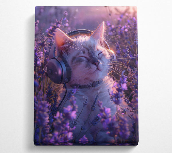 Chilling Cat Listening To Music