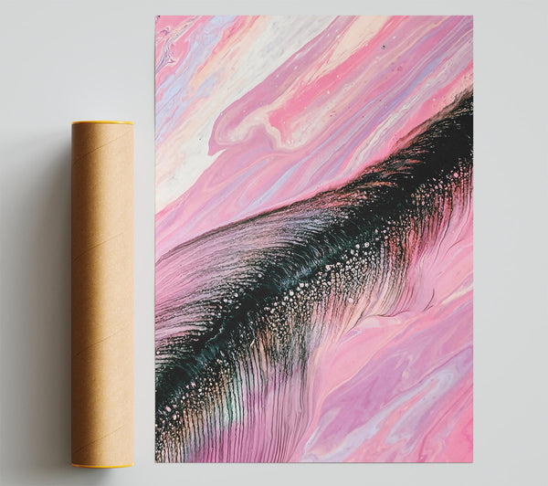 Pink And Black Waterfall