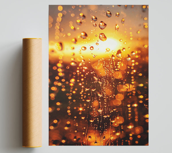 Golden Raindrops Sunset