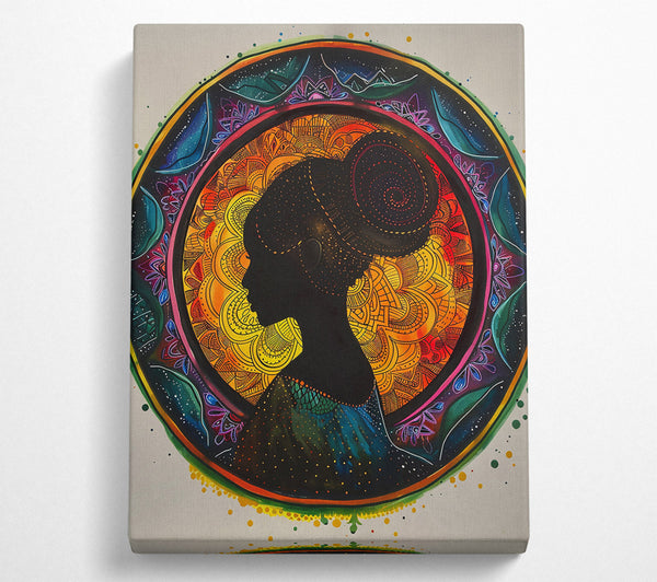 Yellow Mandala Silhouette