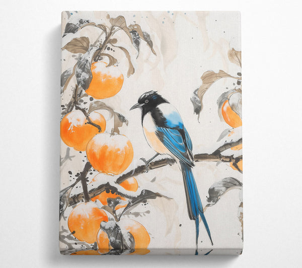 Bluebird And Orange Fruit