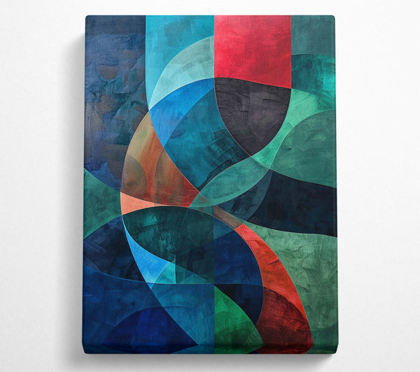 Teal Curved Abstractions