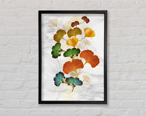 Coloured Leaves On White