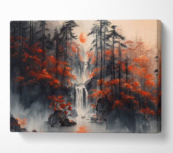 Orange Forest Waterfall