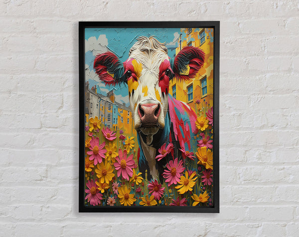 Colourful Cow In The Street