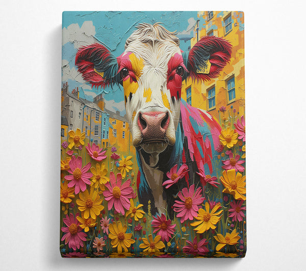 Colourful Cow In The Street