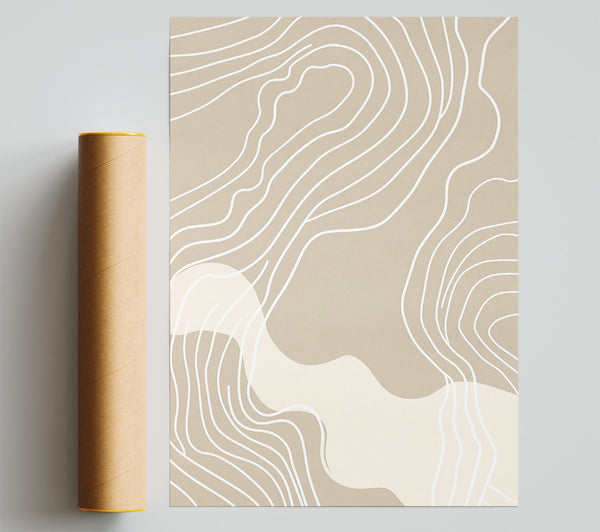 Beige Curving Lines