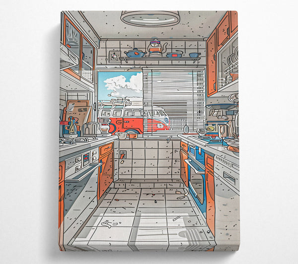 Orange Kitchen View