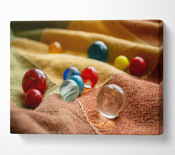 Clear Marbles On Fabric