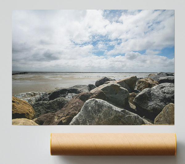 Grey Rocks By The Sea