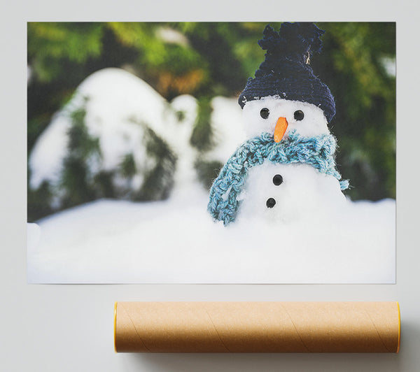 Blue Hatted Snowman