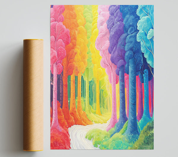 Blue Rainbow Forest Path