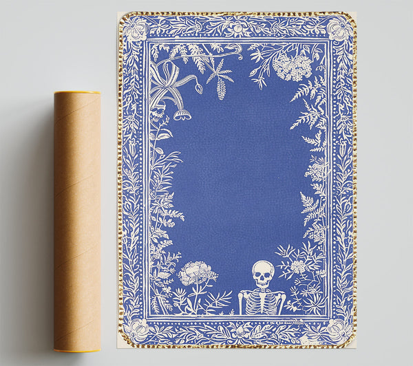 Blue Floral Skeleton