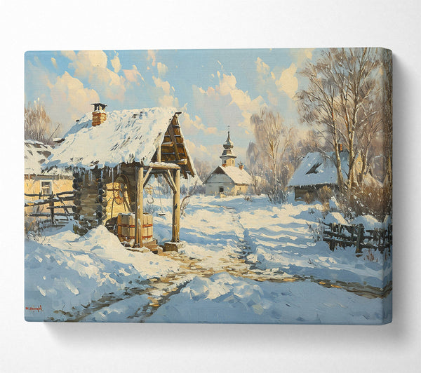 Snowy Village Well