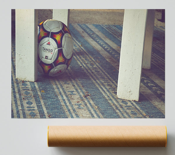 Blue Striped Soccer Ball