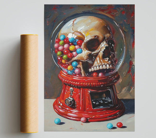 Red Gumball Skull