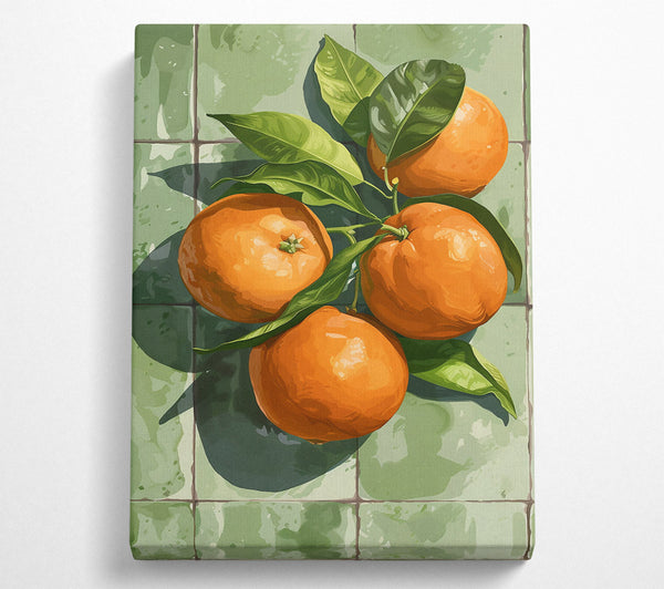 Orange On Green Tiles