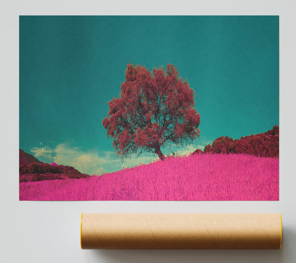 Pink Tree, Green Sky