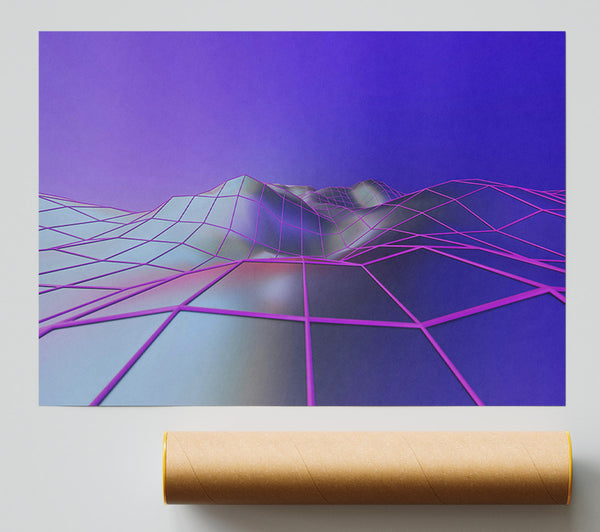 Purple Wireframe Landscape