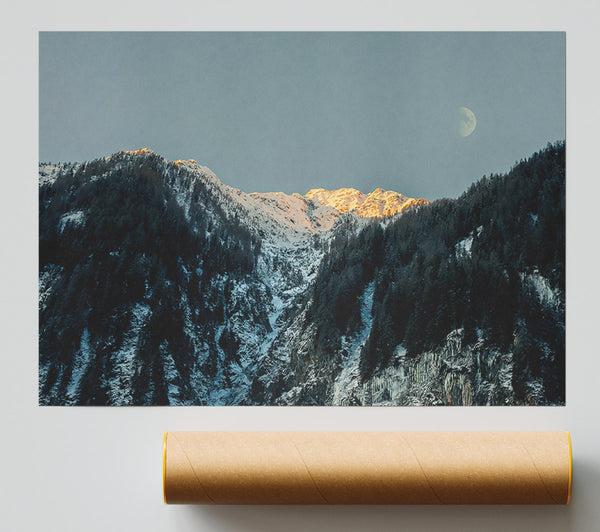 Golden Moonlit Peaks