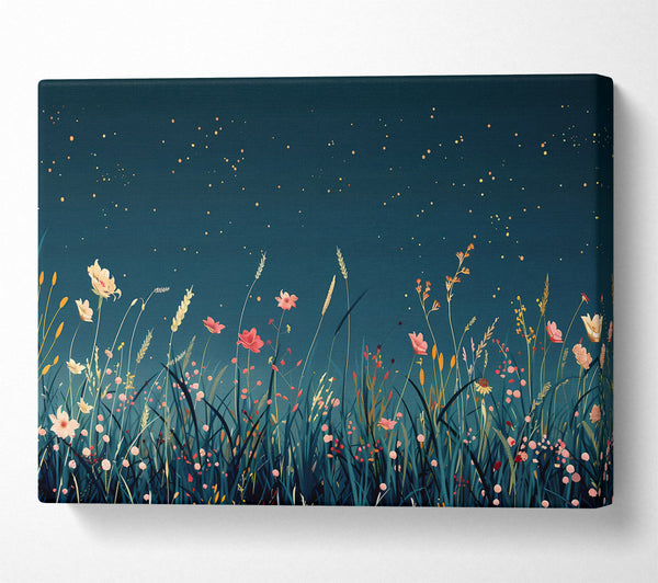 Nighttime Teal Meadow