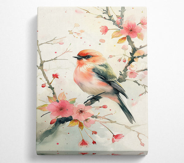 Peach Bird In Bloom