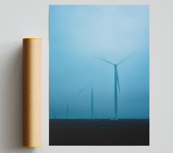 Blue Wind Turbines