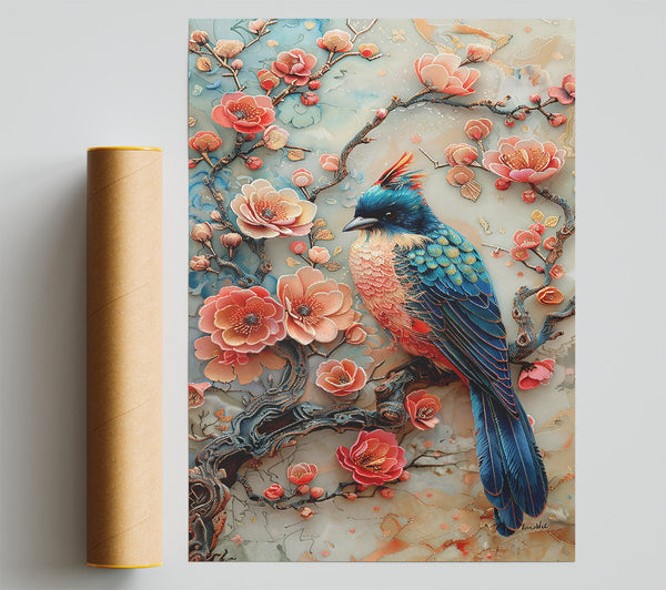 Bluebird On Peach Blossom