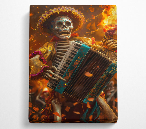 Teal Accordion Skeleton