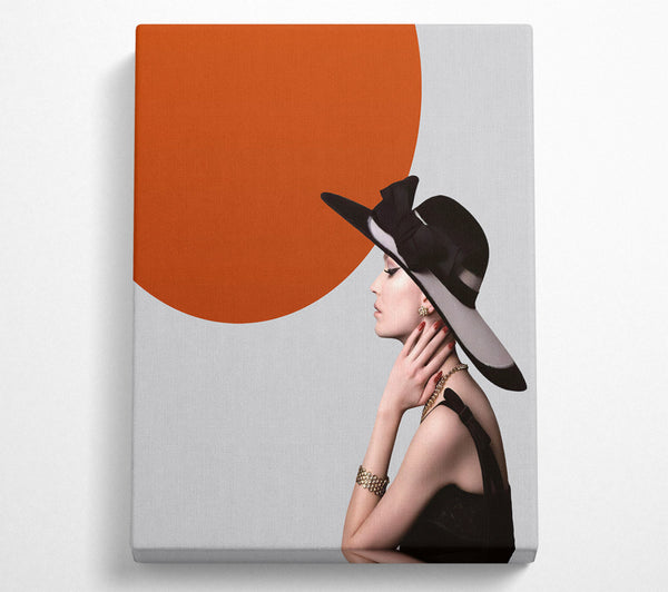 Elegant Lady With Orange Circle