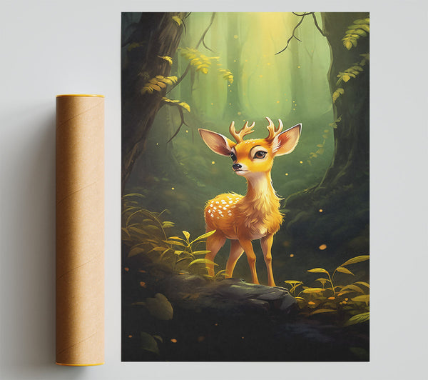 Golden Fawn In The Woods