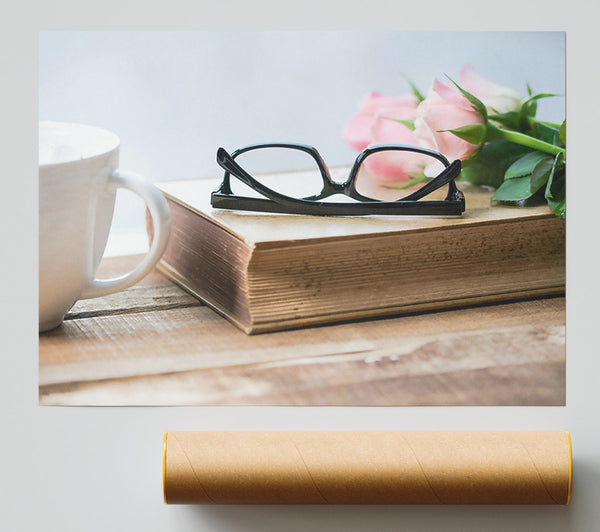 Pink Rose And Book