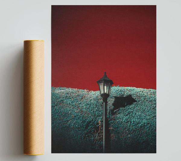 Red Sky Lamppost