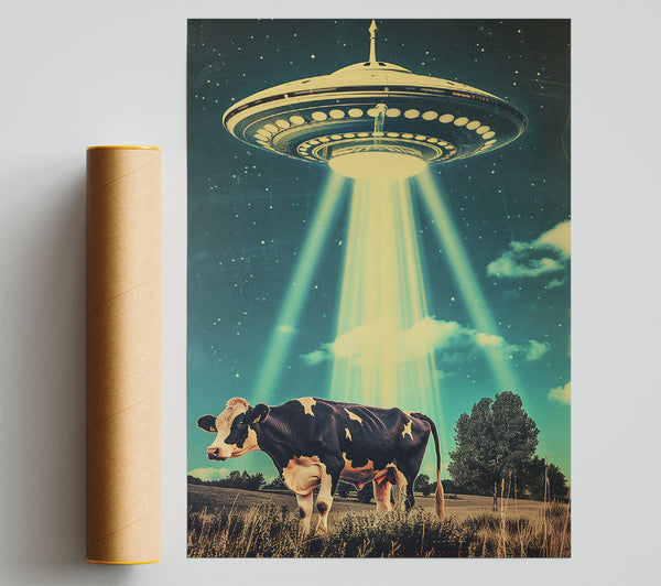 Teal Cow Abduction